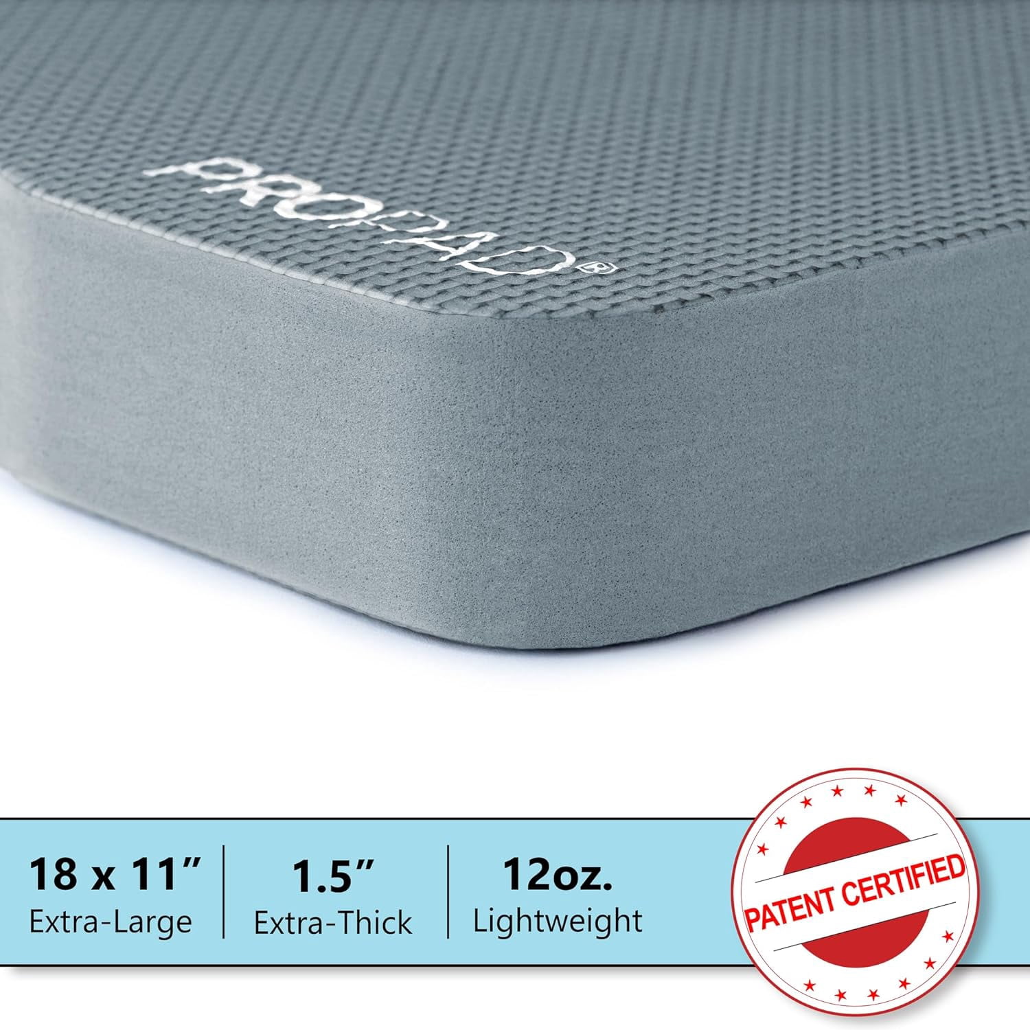 Thick Kneeling Pads, Garden Kneeler for Gardening, Bath Kneeler for Baby Bath, Kneeling Mat for Yoga, Knee Pad for Work, Floor Foam Pad, Extra Large (XL) 18 x 11 x 1.5 Inches, Gray (Pack of 2)