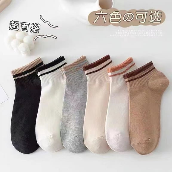 Zhuge 5 pairs of Womens Cotton Crew Socks, Thin Soft Comfort Breathable Dress Socks, Above Ankle Crew Socks for Business, Casual，(A07）