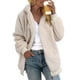 thumbnail image 1 of Gibobby Abrigos de mujer, Abrigo de Lana de Peluche para Mujer, Chaqueta con Capucha para otoño e Invierno, Sudaderas con Capucha mullidas de Felpa cálidas Sueltas(Beige,XG), 1 of 5