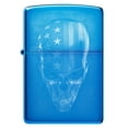 thumbnail image 2 of Zippo American Skull Design High Polish Blue Pocket Lighter, 2 of 6