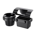 thumbnail image 1 of Caja de almacenamiento para ventana de coche, organizador para coche, portavasos universal, bandeja insertable para bolígrafos y artículos diversos., 1 of 9