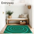 thumbnail image 3 of ODIKA 8'x10' Machine Washable Non-Slip Area Rug, Concentric Wave Decorative High Traffic Rug with Pad, Green, 528961, 3 of 8