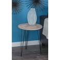 thumbnail image 3 of DecMode 18" x 22" Brown Wooden Accent Table with Black Metal Hairpin Legs, 1-Piece, 3 of 9