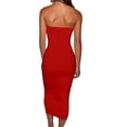 thumbnail image 5 of Baqcunre Women'S Casual Dresses Women'S Summer Casual Tight Sexy Sleeveless Wrapped Chest Long Beach Dress Womens Dresses Sundresses For Women Red Dress S, 5 of 5
