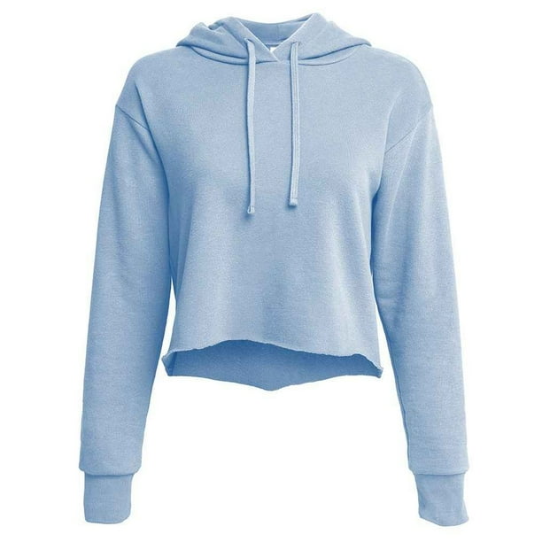 Next Level Apparel - Sudadera Corta Laguna para Mujer (Vaquero Lavado a Piedra)