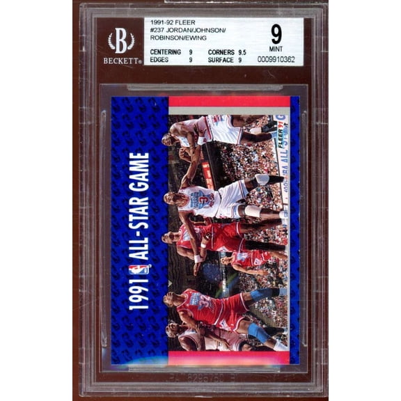 Michael Jordan All-Star Game Card 1991-92 Fleer #237 BGS 9 (9 9.5 9 9)