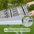 thumbnail image 6 of Elastic Hem Square Table Cover 36x36, Vibrant Boho Flowers Design Tablecloth for Patio Dining Sets and Kitchen Tables, 6 of 6