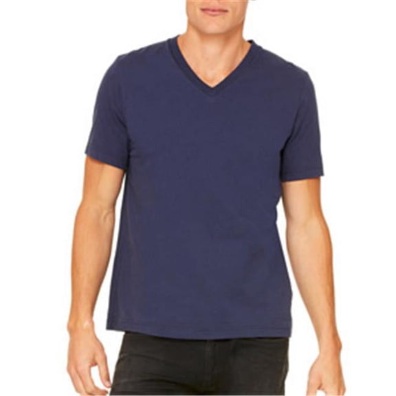 Canvas 3005 Unisex Jersey Short-Sleeve V-Neck T-Shirt - Navy - Large