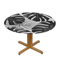 thumbnail image 3 of JEUXUS Palm Leaves Round Tablecloth for Outdoor Picnic Camping and Indoor Kitchen Dining Party White, 3 of 8