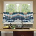 thumbnail image 4 of Yayeee Kitchen Curtains Tier Set of 2 Light Filtering 57"x36" Over Sink Window Panels, Rolling Waves, 4 of 7