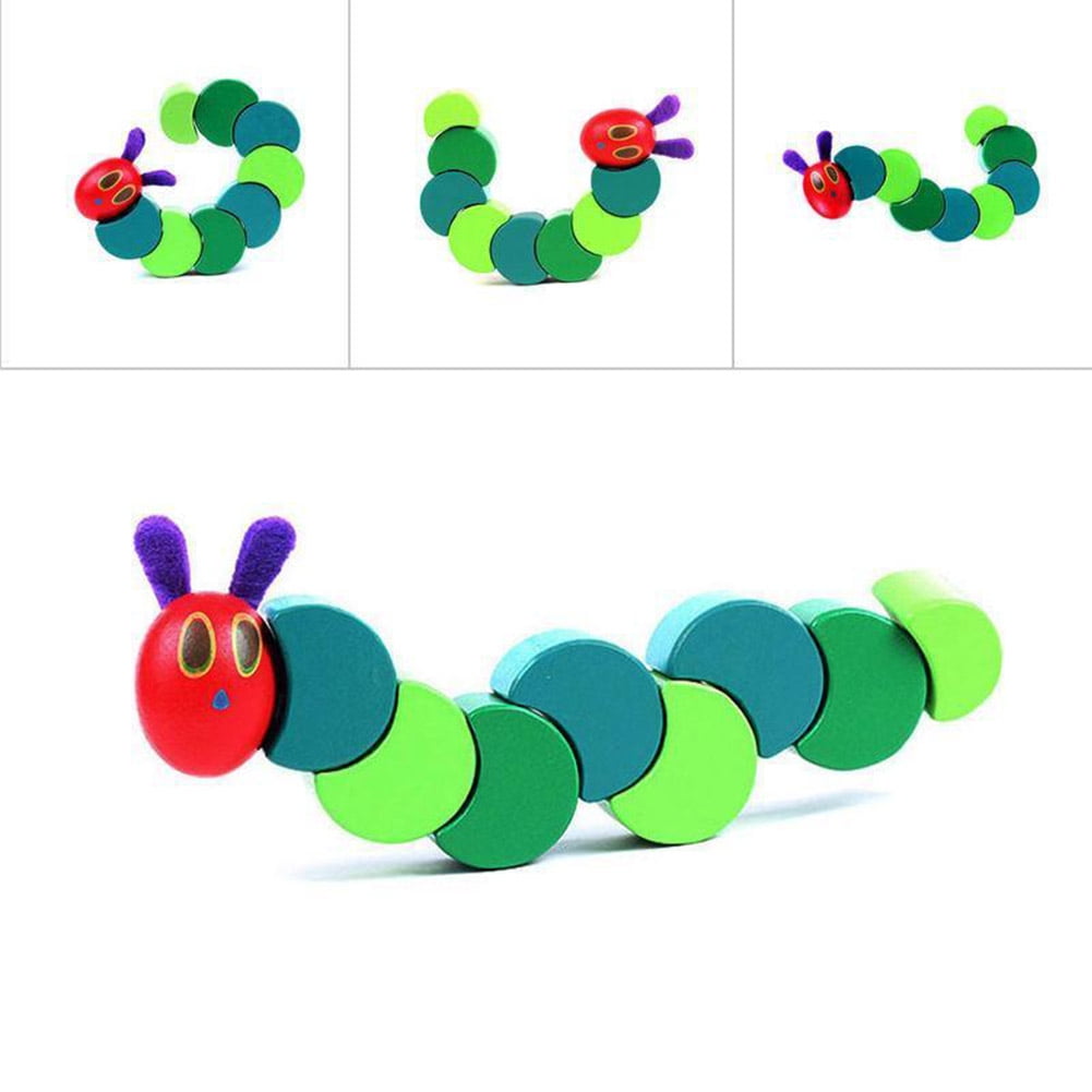 Wooden Crocodile Caterpillars Toys Baby Kids Educational Colours Gift sale 