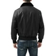 thumbnail image 5 of Landing Leathers Men Navy G-1 Leather Flight Bomber Jacket, 5 of 6