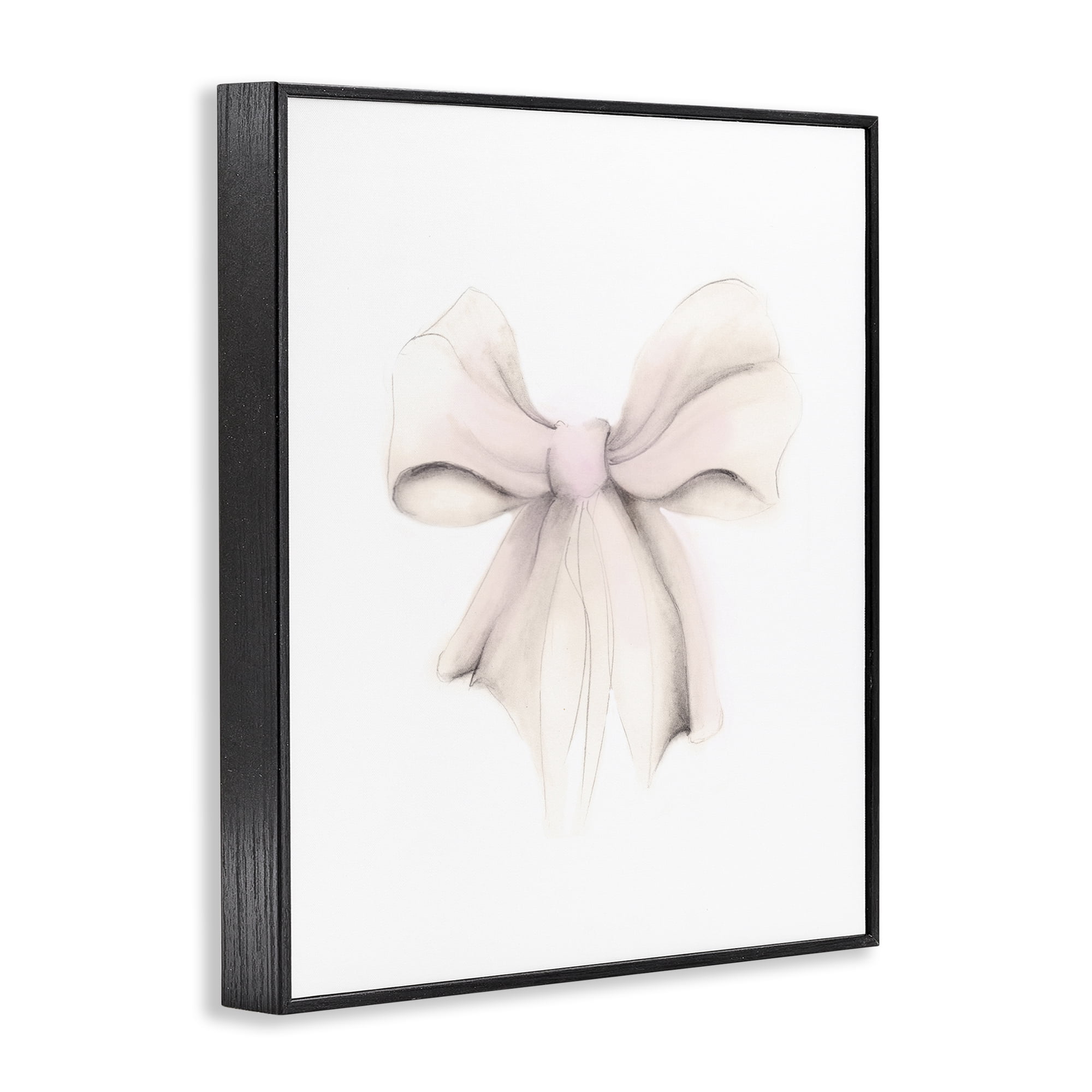 Stupell Industries Soft Pale Ribbon Beauty & Fashion Painting Black Framed Art Print Wall Art, 11 x 14