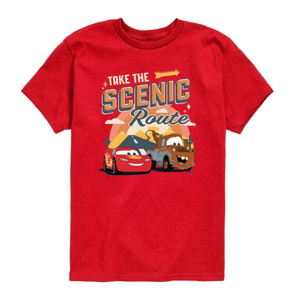 Cars - Take The Scenic Route - Toddler Boys Short Sleeve Graphic T-Shirt