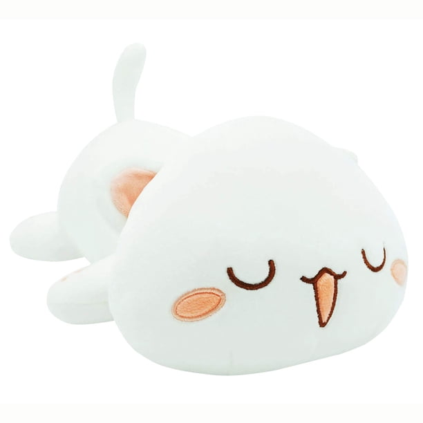 Bonito gatito de peluche, animal de peluche, mascota, gatito, suave, anime, gato, almohada de peluche para niños (blanco A, 12 pulgadas) Zhivalor WRQX-498-1