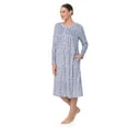 thumbnail image 2 of Aria Women’s Knit Velour Long Sleeve Ballet Nightgown, Sizes XS-5X, 2 of 6