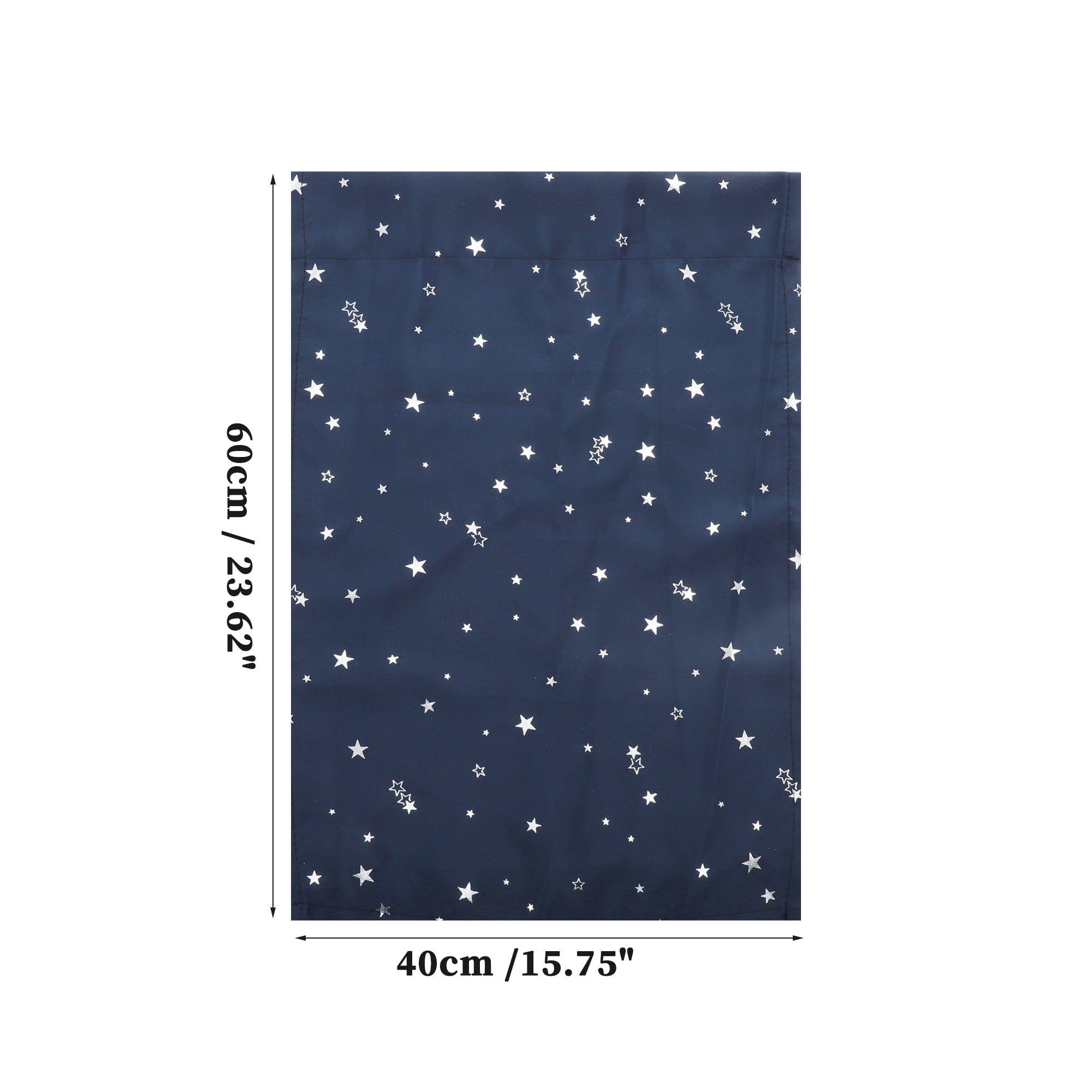 Unique Bargains 2pcs Blackout Short Window Curtains Navy Blue 15(in) WIDE