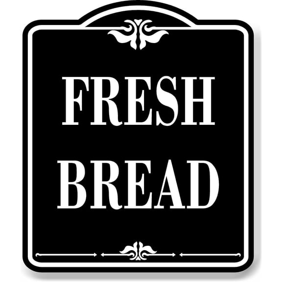Fresh Bread BLACK Aluminum Composite Sign