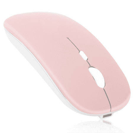 Bluetooth Rechargeable Mouse for Dell Chromebook 14 5400 Laptop Bluetooth Wireless Mouse Designed for Laptop / PC / Mac / iPad pro / Computer / Tablet / Android Flamingo Pink