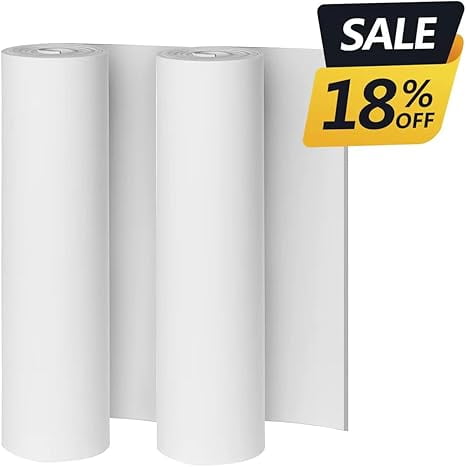 2-Pack White Eva Foam Cosplay Sheets roll, Premium eva Craft Foam 1mm Thick, 13.5" x 49", High Density 86kg/m3 for Cosplay Costume, Crafts, DIY Projects