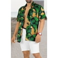 thumbnail image 6 of HAPPY BAY Men's Hawaiian Shirts Short Sleeve Button Down Shirt Men's Party Shirts Casual Holiday Summer Tropical Shirts for Men Funny 4XL Cheetah Forest, Autumn Green, 6 of 6