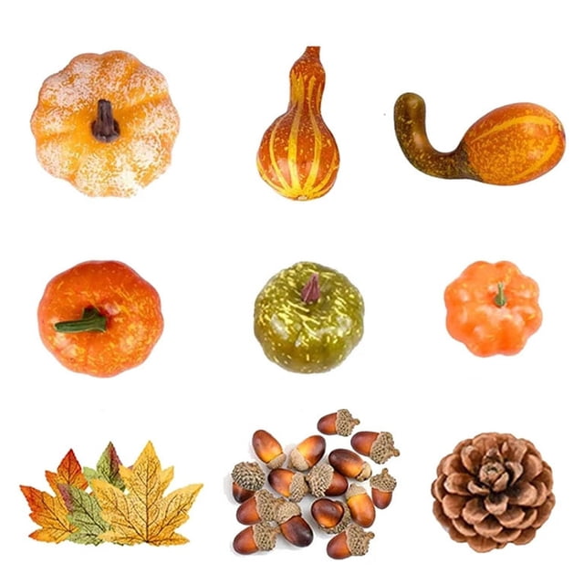 Juego de calabaza y calabaza artificiales para Acción de Gracias: cree una sensación de ambiente festivo