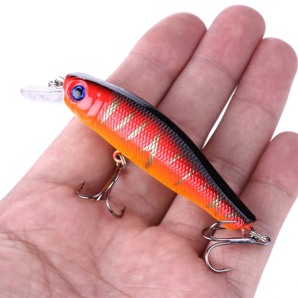 HENGJIA Minnow Fishing Lures Kit with Treble Hooks for Saltwater Freshwater, Lure kit for Trout Bass Salmon Fishing,12PCS