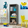 thumbnail image 5 of HOMLUX Luder 3-Tier Cube 31.5" Bookcase, Wood Storage Shelf, Small Bookshelf for Home Office & Bedroom, Gray, 5 of 10