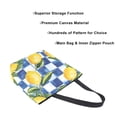 thumbnail image 3 of FORMRS Womens Canvas Tote Bag with Zipper Inner Pocket Shoulder Handbag, Lemon Checkered, 3 of 7