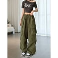thumbnail image 4 of Pantalones Cargo para Mujer, Pantalones Casuales de Senderismo, Pantalones Holgados Y2K de Cintura Alta con Múltiples Bolsillos Verde S, 4 of 9