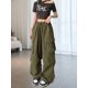 thumbnail image 4 of Pantalones Cargo para Mujer, Pantalones Casuales de Senderismo, Pantalones Holgados Y2K de Cintura Alta con Múltiples Bolsillos Verde 5XL, 4 of 9