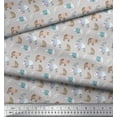 thumbnail image 2 of Soimoi Gray polyester Crepe Fabric Bear Animal Fabric Prints By Yard 52 Inch Wide, 2 of 3