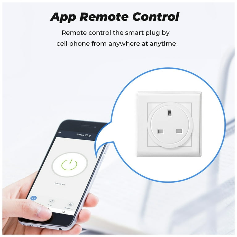 WiFi Smart Plug Bluetooth-compatible Wireless Remote Control Power Socket  for Water Heater Air Conditioner UK Plug, 20A 