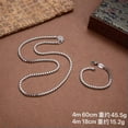thumbnail image 2 of K-KED Real 925 Sterling Silver Chain For Women Men 4mm Box Link Necklace Bracelet -19cm=7.5inch-15-16g, 2 of 7