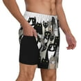 thumbnail image 3 of Picia Colors Cats pattern Mens Swim Trunks with Compression Liner Stretch Beach Shorts Quick Dry with Zipper Pockets No-Chafing Board Shorts-, 3 of 9