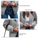 thumbnail image 5 of Mujer Invierno Chaqueta De Manga Larga Moda Otoño Invierno Cálido Color Puro Cremallera Frente Abierto Outwear Abrigo Gris S, 5 of 5