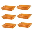 thumbnail image 1 of 6 cestas de pan de imitación de ratán, cestas tejidas, bandeja de frutas, cestas de comida rectangulares rústicas para exhibición de alimentos para 30x20x7cm, 1 of 8