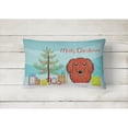 thumbnail image 2 of Carolines Treasures BB1586PW1216 Christmas Tree and Longhair Red Dachshund Canvas Fabric Decorative Pillow, 12H x16W,, 2 of 3