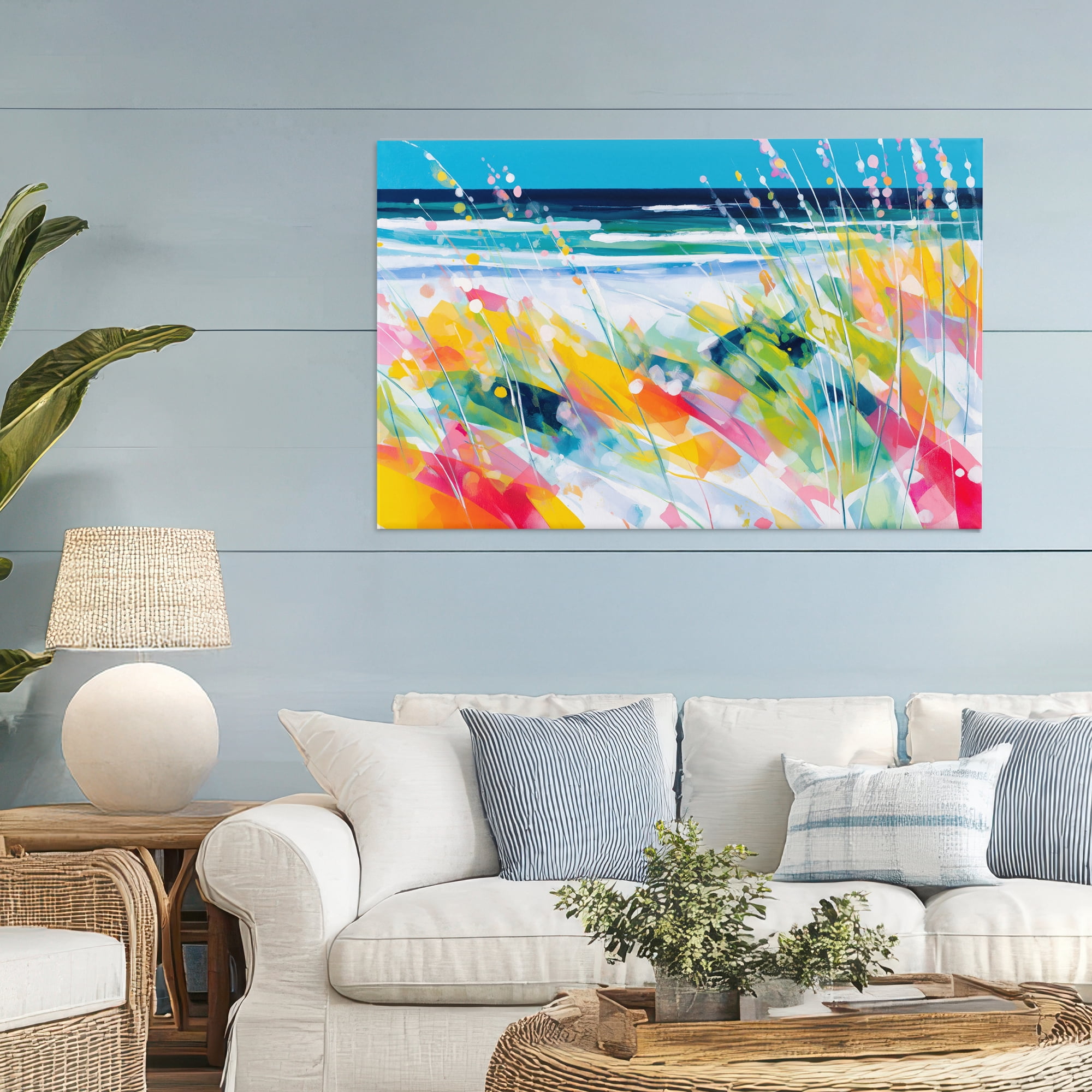 Stupell Industries Sea Oats & Ocean Breeze Abstract Canvas Wall Art, design by Chromatic Storm Studio