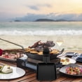 thumbnail image 3 of KAKOWELY 4pcs Square Shape Mini Raclette Grill Pans Stainless Steel Barbecue Cheese Melt Pan,7.09"X3.43"X0.39", 3 of 5