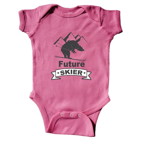 

Inktastic Skiing Bear Future Skier Gift Baby Boy or Baby Girl Bodysuit