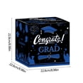 thumbnail image 3 of Honeeladyy Graduation Card Box Holder, 2025 Congrats Grad Foldable Cardboard Decorations Box for Graduation Party Favors Decor Party Supplies, 8.9x8.9x8.9in (Blue), 3 of 6
