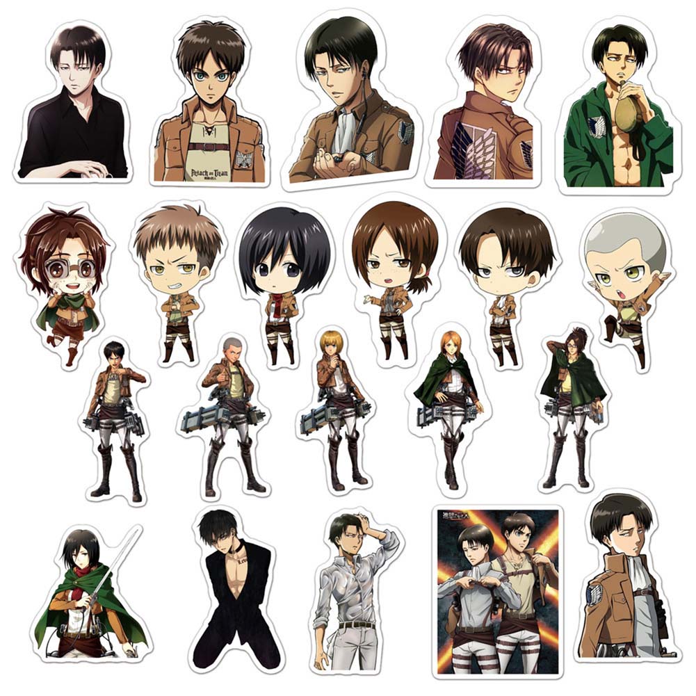 cyan oak 50pcs attack on titan anime stickers snowboard laptop luggage car motorcycle bicycle fridge diy styling vinyl home decoration walmart com