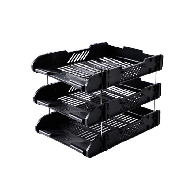 Kontorsmaterial Dokumentförvaring Dataställ Ventilation Tre Nivåer Filblock 325 * 255 * 255 mm Svart