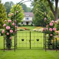 thumbnail image 3 of Garden Arch Arbor Trellis for Climbing Plants with Gate, Durable Metal Garden Arch Outdoor Wedding Arch, for Wedding Ceremony Party Plant Climbing Rose Vines Lawn Courtyard Patio, 3 of 10