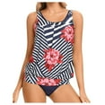 thumbnail image 1 of Women Tankini Swimsuits Vintage Rushed Tank Top with Boy Shorts Swimwear Tummy Control Two Piece Bathing Suits, 1 of 9