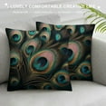 thumbnail image 3 of GOSMITH  Throw Pillow Covers Overlapping Green Blue Peacock Feathers Home Decor Long Pillowcases Animal Bird Seamless Pattern Design Soft Pillow Case for Sofa Bedroom, 3 of 5
