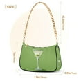 thumbnail image 3 of FORMRS Womens Shoulder Bag with Chain Strap Clutch Purse Cute Tote Handbag, Green Martini Glass, 3 of 7