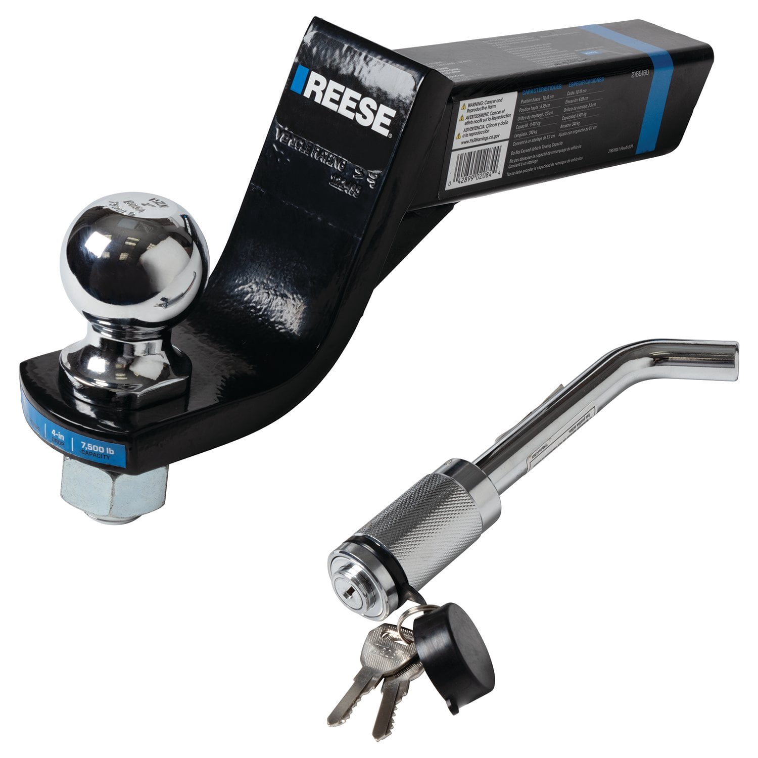 REESE® Trailer Hitch Ball Mount Security Kit, Fits 2 inch Receiver, 7,500 lbs. Capacity, 2165160