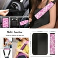 thumbnail image 4 of Jeiento Pink Love Heart Car Seat Cover Full Set with Steering Wheel Cover Seat Belt Pads Auto Armrest Covers Cup Holders Keychain Fit for Most Vehicles Interior Auto Accessory Sets, 4 of 8